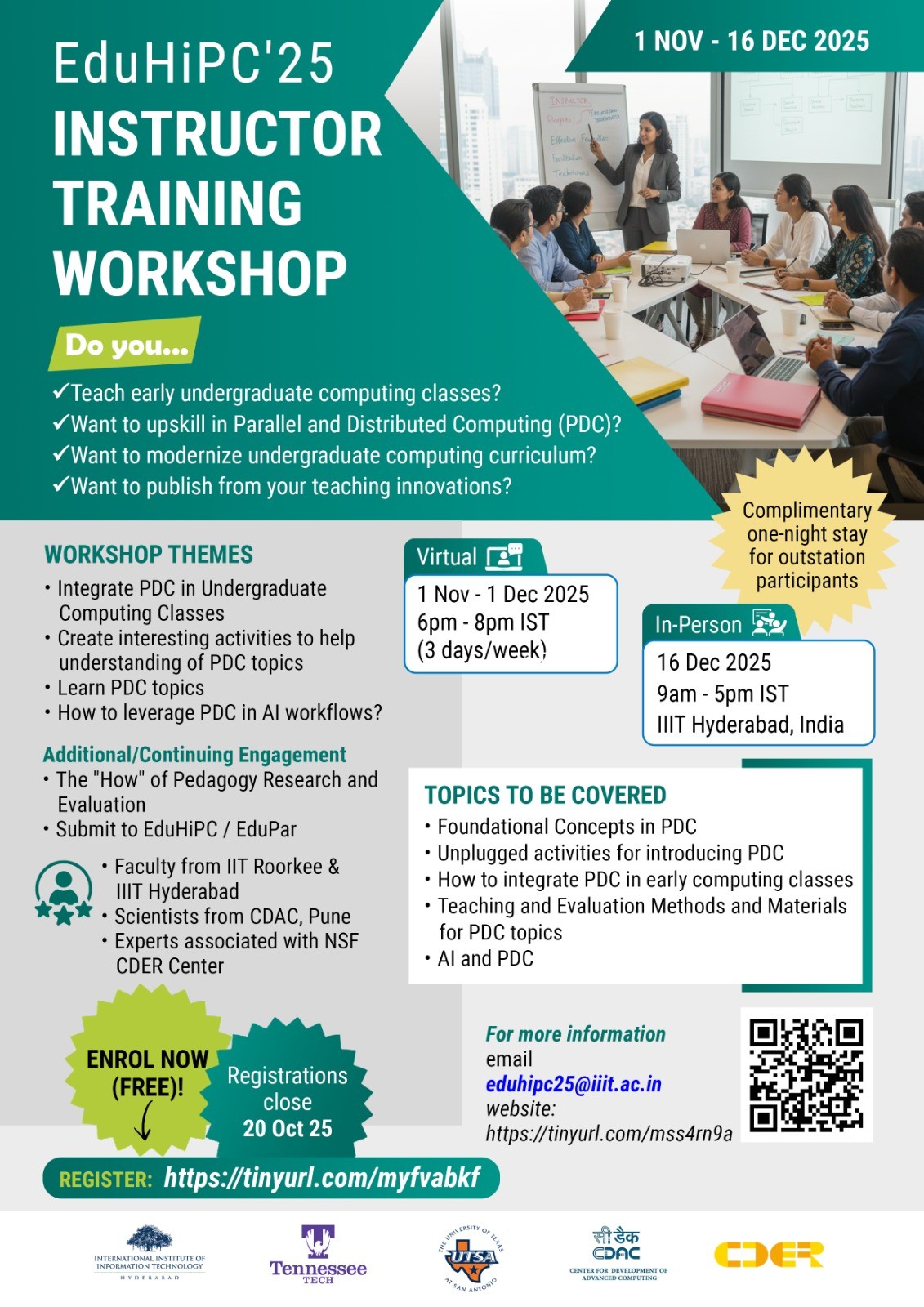 EduHiPC/CDAC 2025 Instructor Training flyer